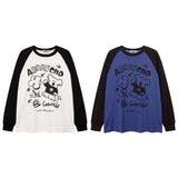 Men Long Sleeve Shirt Stitching Raglan Sleeve Long Sleeve T-shirt Men and Women Couple Idle Style