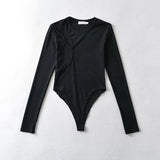 Women T-Shirt round Neck Long Sleeved Fitted T-shirt Bottoming Shirt
