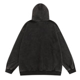 Men Hoodie Worn Looking Washed-out Hooded Pullover Men's Printed Loose