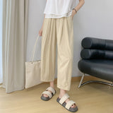 Palazzo Pants Texture Ice Silk Leisure Pants Straight Wide Leg Pants