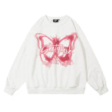Men Hoodie Graffiti Printed Crew Neck Sweatshirt Men's Trendy Casual Loose