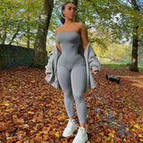 Women Jumpsuit Autumn Fashion Sexy Slim Fit Tube Top Jumpsuit