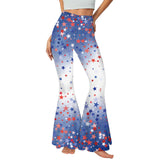 National Flag Day Leggings Summer Women's Independence Day Bell-Bottom Pants Striped Casual Leggings