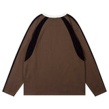 Men Hoodie round Neck Base Sweater Stitching Contrast Color American Motorcycle Racing Suit