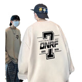 Men Hoodie round Neck Sweater Men's Spring and Autumn Casual Oversized Loose-Fitting Pattern Print