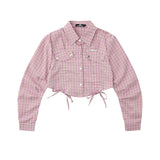 Women Long Sleeve Shirt Women's Autumn Leisure Contrast Color Lapels Shirt