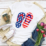 Women Independence Day T Shirt Short Sleeve T-shirt Loose Print