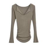 Women's T-Shirt Long-Sleeved T-shirt Women's Tight Bottoming Top