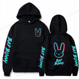 Rapper Bad Bunny Hoodies Rabbit Print Men Woman Streetwear