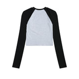 Women Long Sleeve T-Shirt Long Sleeve T-shirt Girls Short Base Shirt round Neck Top