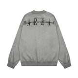 Men Hoodie Embroidery Letter Crew Neck Men's Spring and Autumn Distressed Dirty