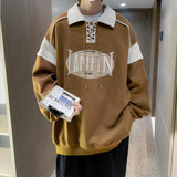 Men Hoodie Lazy Lapel Sweater Male Loose Design