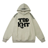 Men Fleece Lined Hoodie Embroidered Letter Hooded Sweater Men's Ins Loose Casual Autumn and Winter