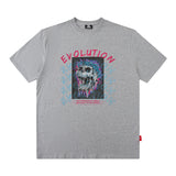 Men T Shirt Skull Graffiti Printing Short Sleeve T-shirt