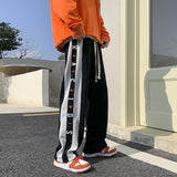 Men Sweatpants Summer Men's Design Sense Mop Pants Straight Sports Leisure Long