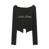 Women Long Sleeve T-Shirt Long Sleeve T-shirt Women's Fall Slim Fit Design Short Top