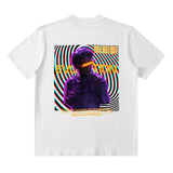 Men T Shirt Retro Fashion Brand Short Sleeve T-shirt Men and Women Loose Pure Cotton Couple