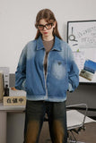 Unisex Jacket Autumn Floral Offset Denim Coat Women's Clothing