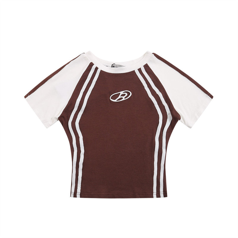 Women T-shirt Short Women's round Neck Slim Casual