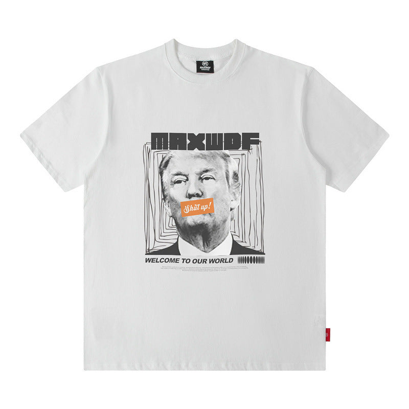 Men T Shirt Cartoon Short Sleeve T-shirt Men's and Women's Ins Fashion Brand American