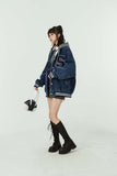 Unisex Jacket Autumn Washed Denim Hooded Jacket Women's Clothing