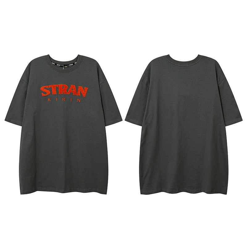 Men T Shirt Letter Short Sleeve T-shirt Harajuku Country Fashion Brand Summer Couple