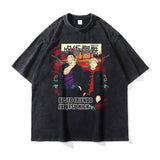 T-shirts Hip Hop Washed Anime Getou Suguru Attack