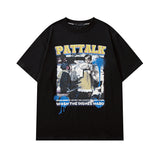Men T Shirt Vintage Printed Couple Short Sleeve T-shirt Men and Women Ins Style