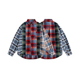 Unisex Jacket Autumn New Colorblock Check Shirt Color