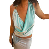 Woman Dresses Women's Winter Casual V Stitched Backless Top