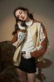 Unisex Jacket Fall Color-Blocking Stand Collar Coat Women's Clothing