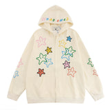 Men Hoodie Sweater Men's Spring and Autumn Long Sleeve Loose Zip Coat