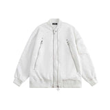 Unisex Jacket Autumn Strong Wrinkle Multi-Zipper Coat