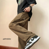 Men Sweatpants Men's Spring and Autumn Loose-Fitting Wide-Leg Trousers Hong Kong Style Casual Pants