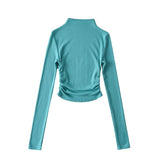 Women's T-shirt high-necked bottoming shirt women's autumn elastic T-shirt top