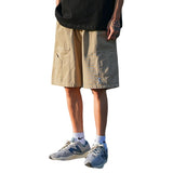 Men Sweatpants Japanese Retro Overalls Men's Summer Thin Ins Casual Cropped Pants Khaki Sports