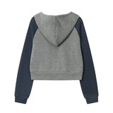 Women Hoodie Color Matching Cropped Hoodie Girls Autumn Leisure Sports