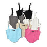 Women Camisole Elastic Curved Hem Backless Camisole