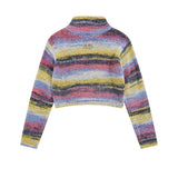 Women Sweater Autumn Leisure Contrast Color Long Sleeves Knitwear