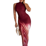Women Dresses Dress Sleeveless Printed Skirt Pullover Skirt for Women
