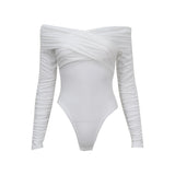 Women Jumpsuit V-neck Pleating Long Sleeve High Waist Jumpsuit Women