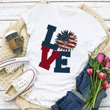 Women Independence Day T Shirt Short Sleeve T-shirt Loose Print