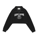 Women Hoodie Short Sweater Women's Autumn Letters Loose