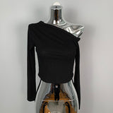 Women Long Sleeve Shirt Short Autumn Long Sleeve