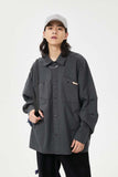 Unisex Jacket Fall Hook & Loop Shirt Women's Clothing