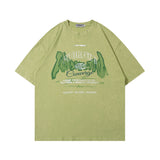 Men T Shirt Washed and Worn Short-Sleeved T-shirt Men and Women Street National Fashion Brand