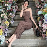 Women Dresses Long Sleeveless Stretch Dress Evening Party Dress