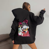 Women Sweatshirt Loose Sweater Female Winter Print Casual Hooded