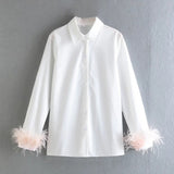 Women T-Shirt Spring Shirt Polo Collar Top