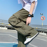 Men Sweatpants Workwear Pants Men's Summer Retro Fashion Loose Hong Kong Style